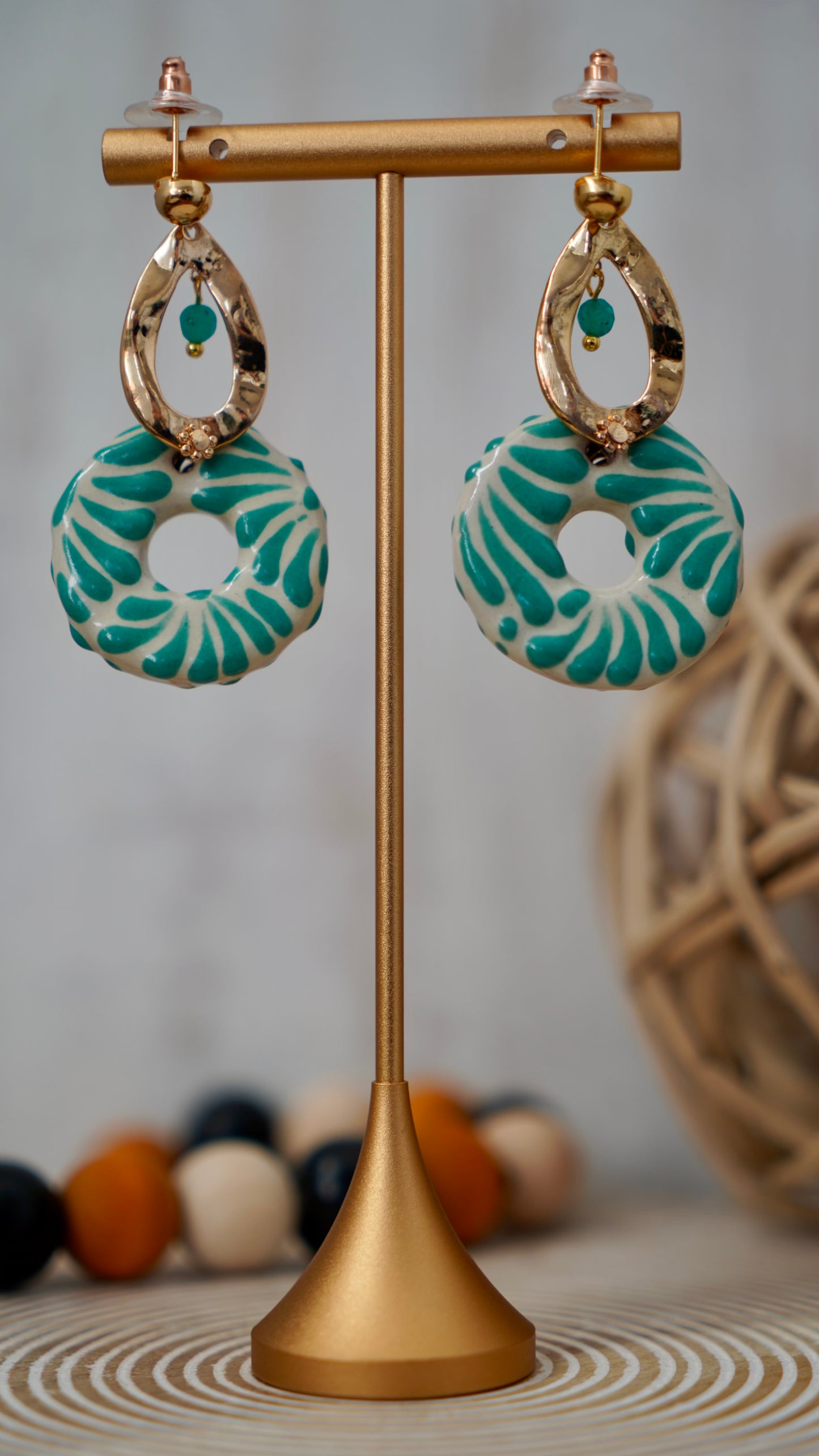 Kamila- Talavera and 14k Gold Plated Earrings