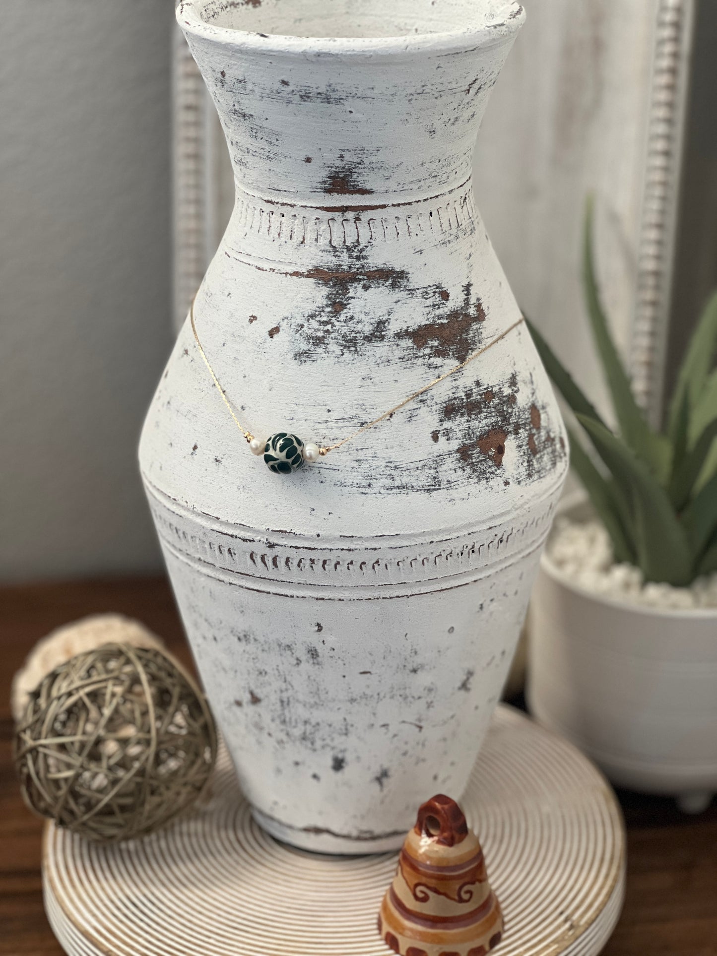 Maria Talavera and Pearl 14k Gold Plated Necklace