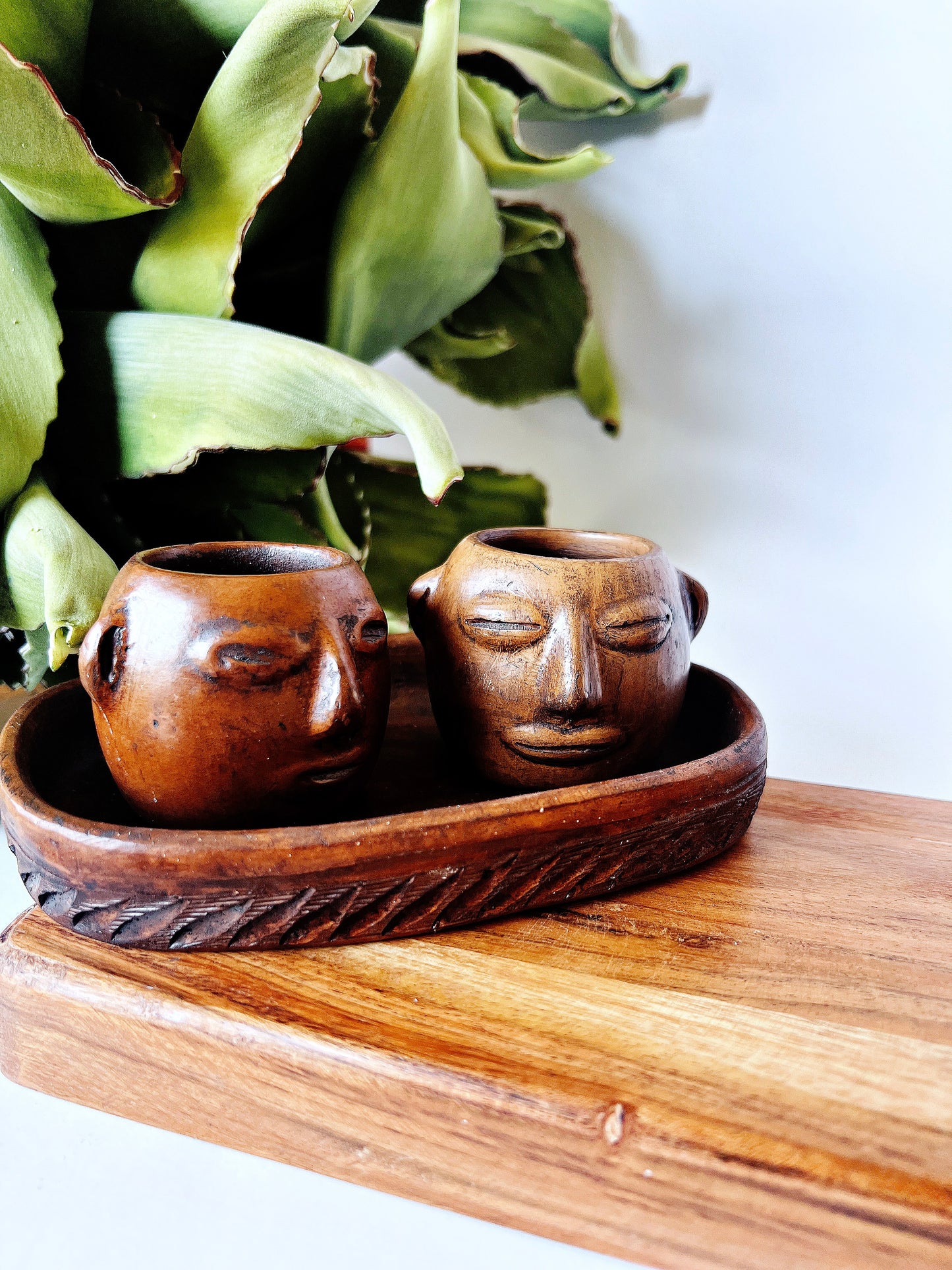 Oaxacan Face Double Mezcal/Tequila Set- Artisan Made