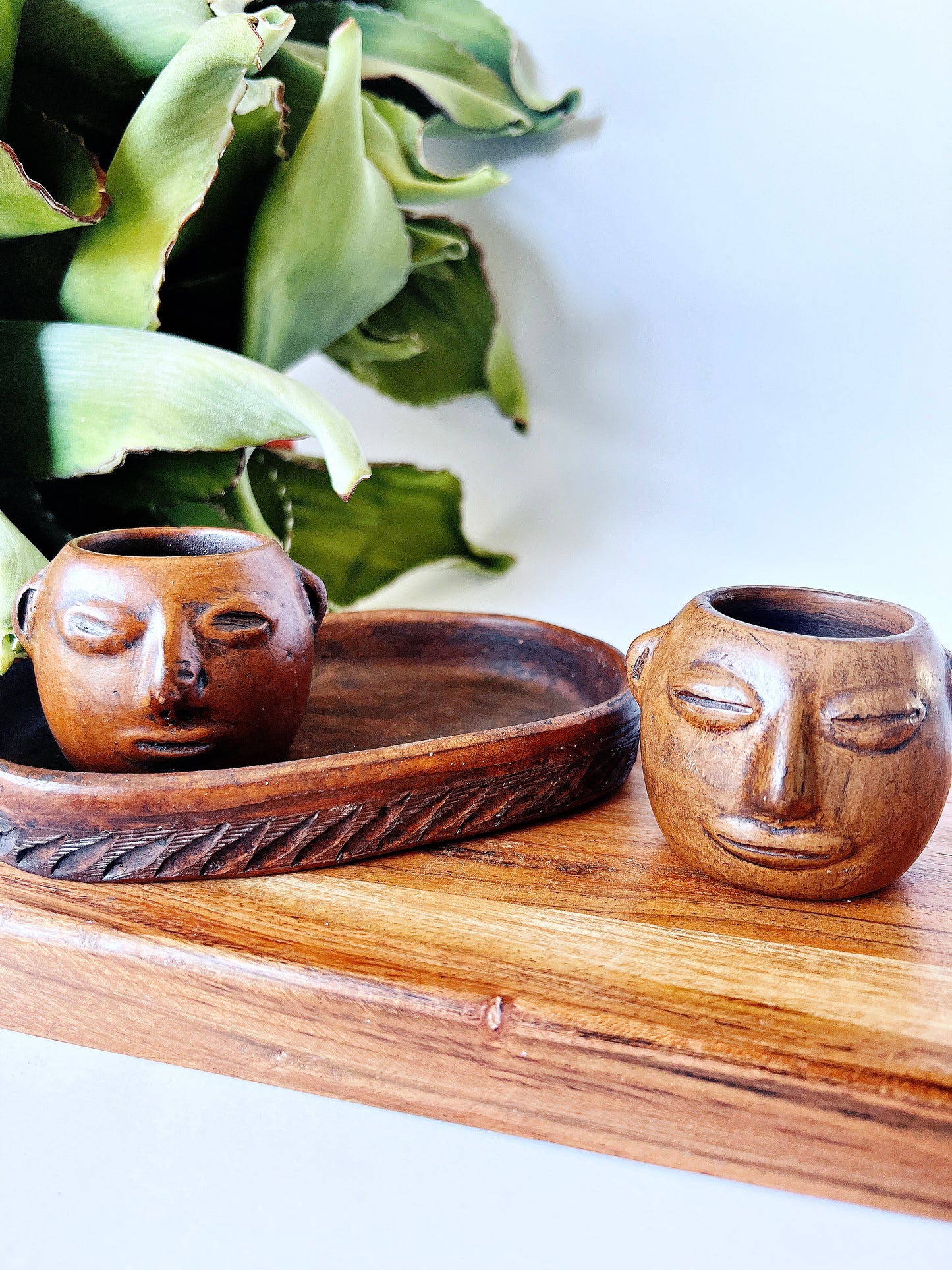 Oaxacan Face Double Mezcal/Tequila Set- Artisan Made