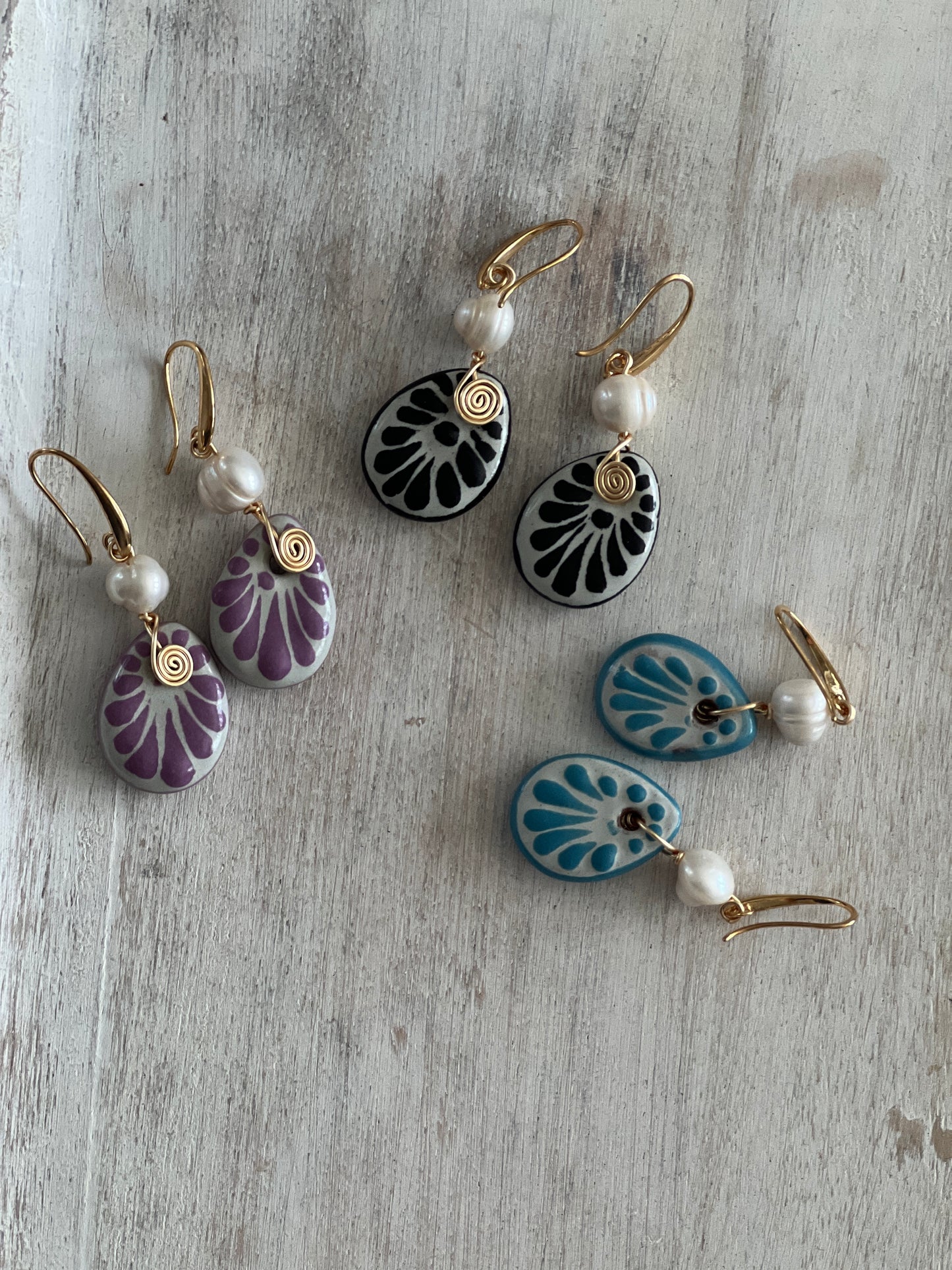 Bonita Earrings 14K Gold Plated Talavera River Pearl