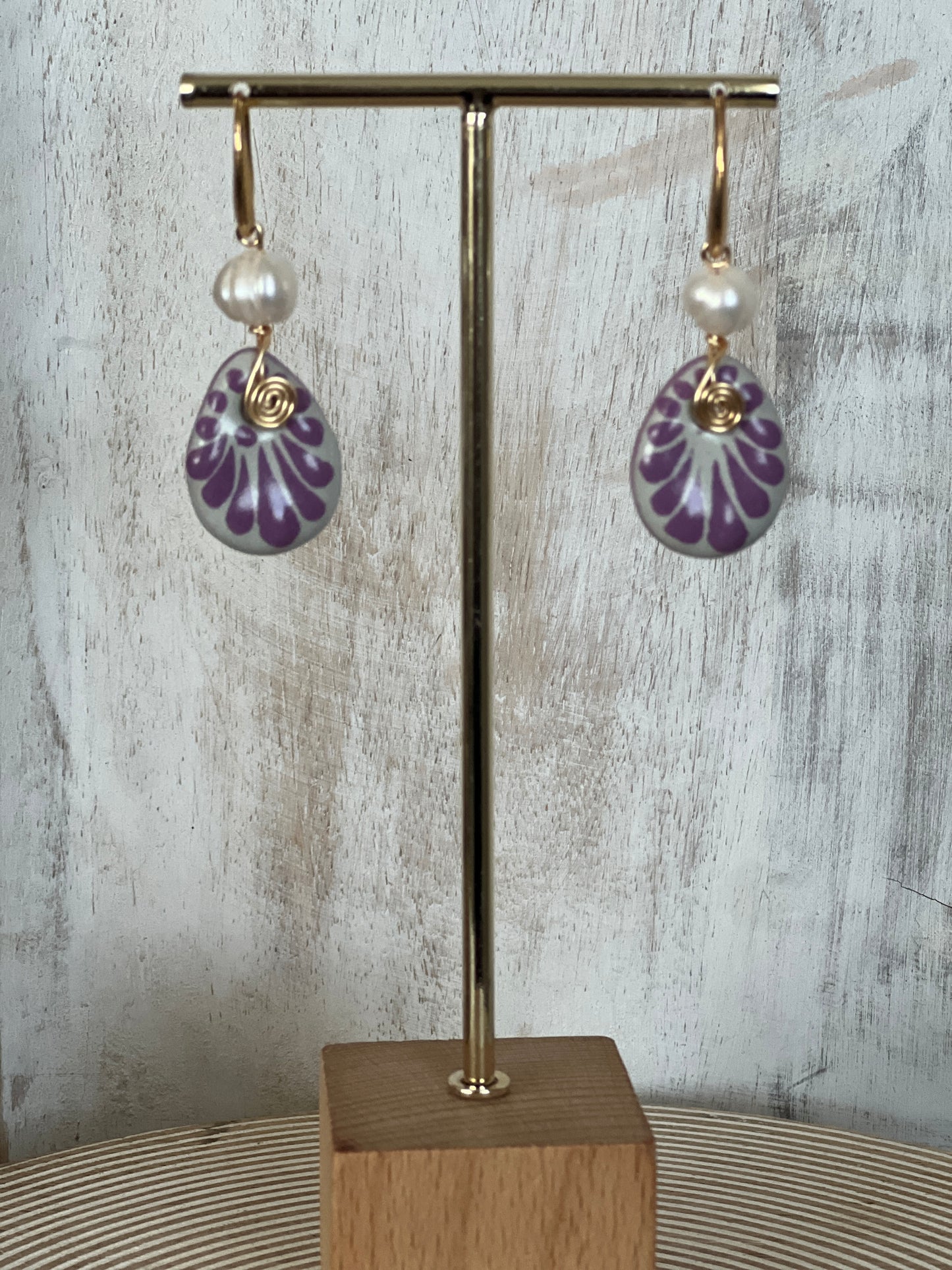 Bonita Earrings 14K Gold Plated Talavera River Pearl