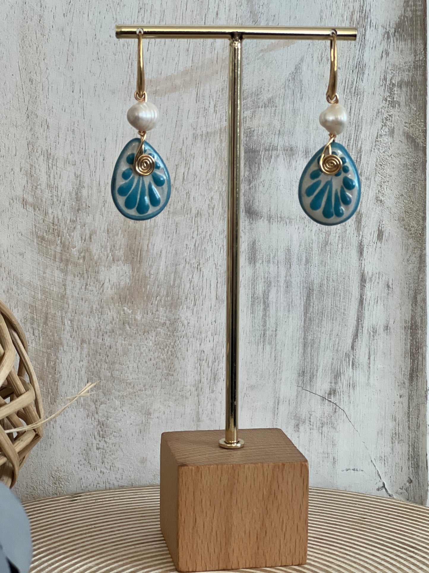 Bonita Earrings 14K Gold Plated Talavera River Pearl