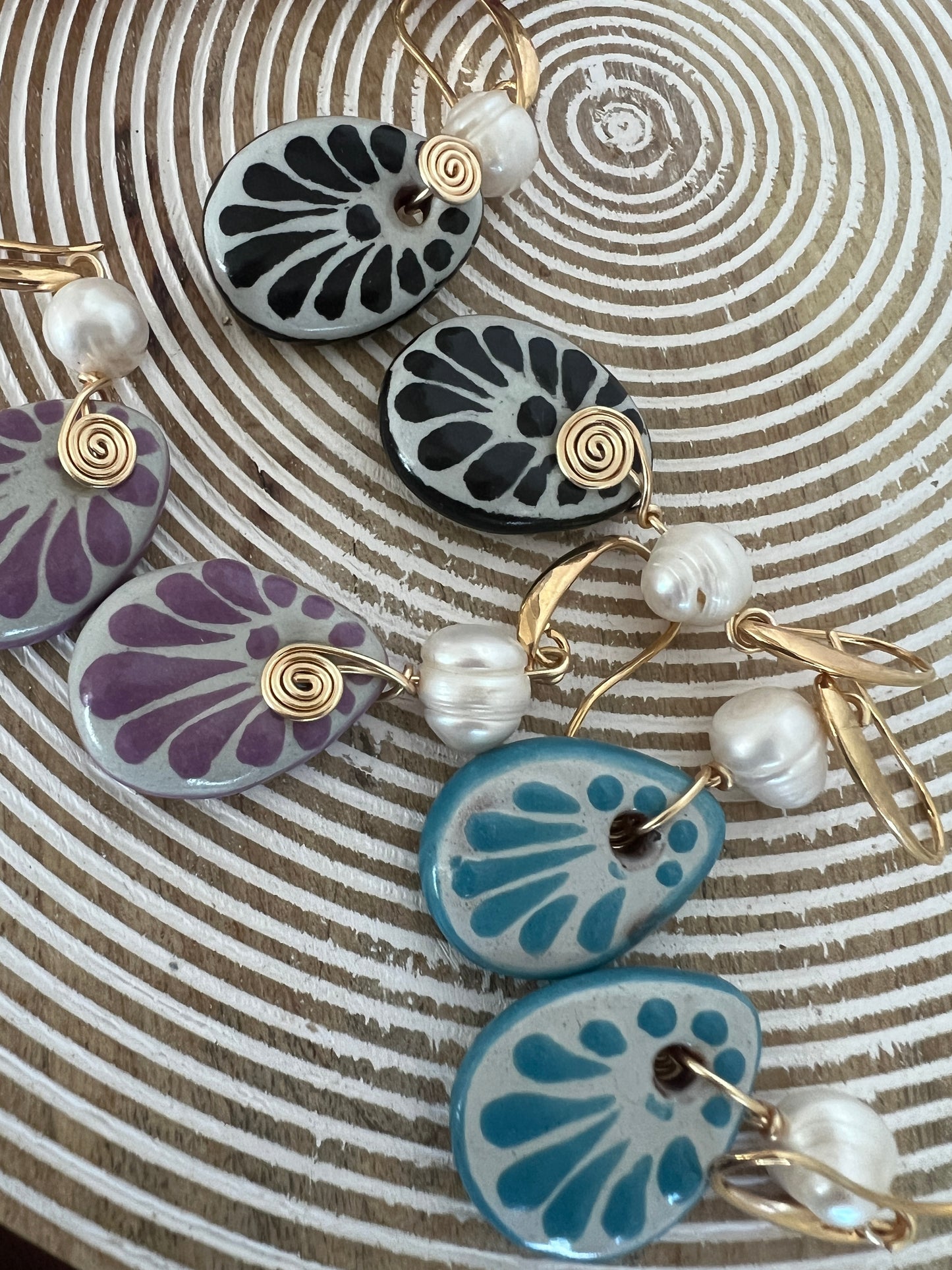 Bonita Earrings 14K Gold Plated Talavera River Pearl
