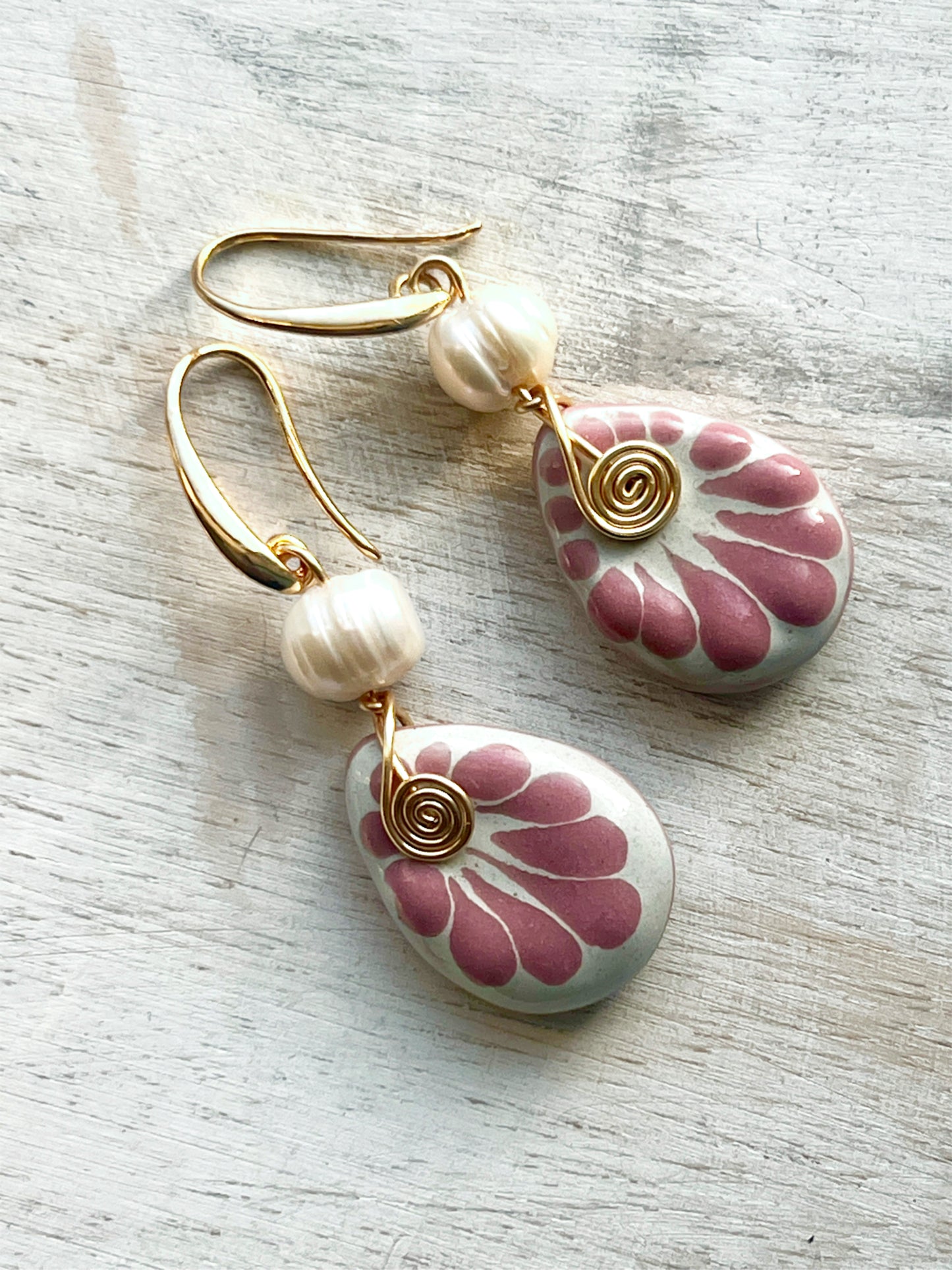Bonita Earrings 14K Gold Plated Talavera River Pearl