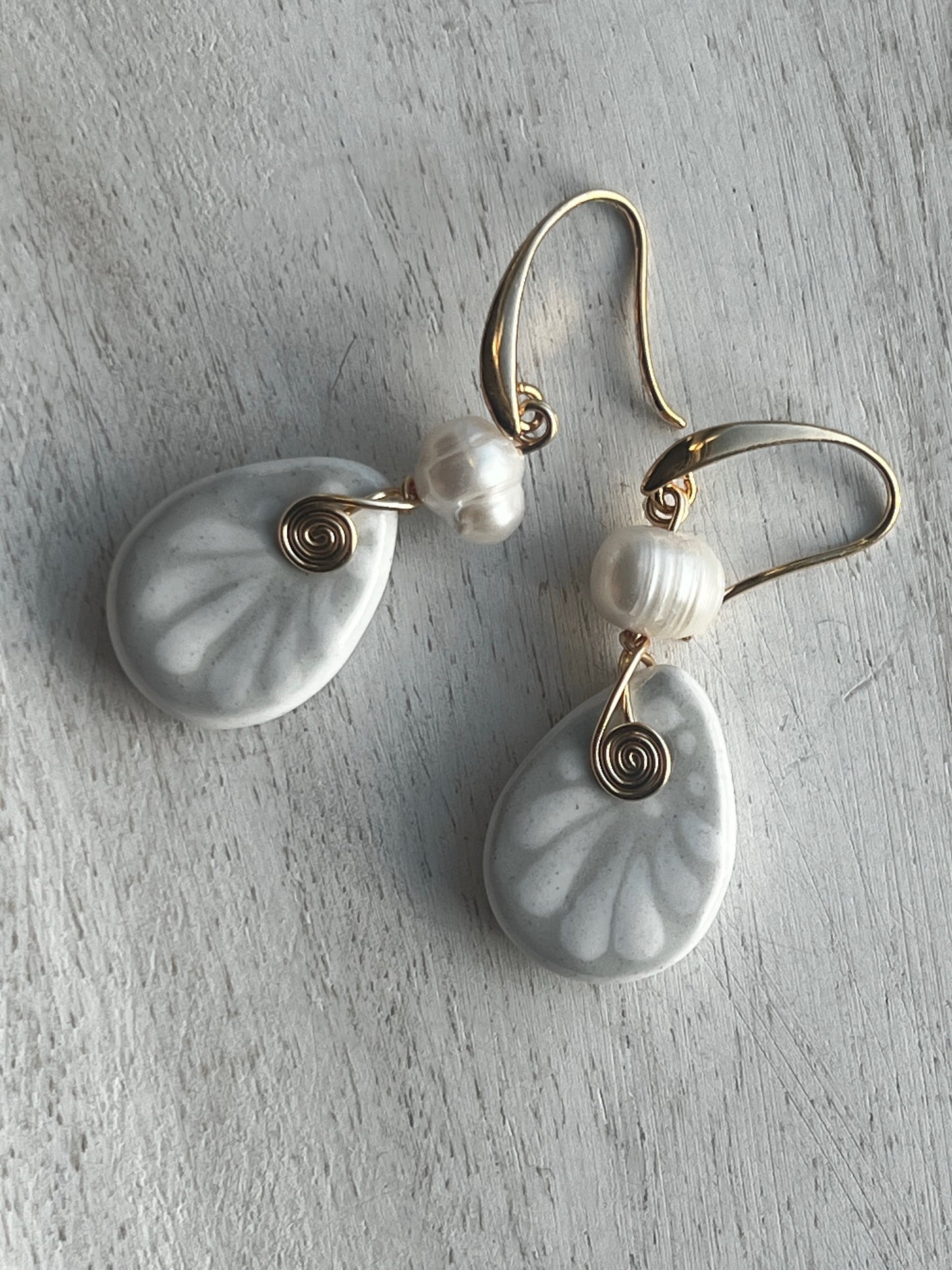 Bonita Earrings 14K Gold Plated Talavera River Pearl