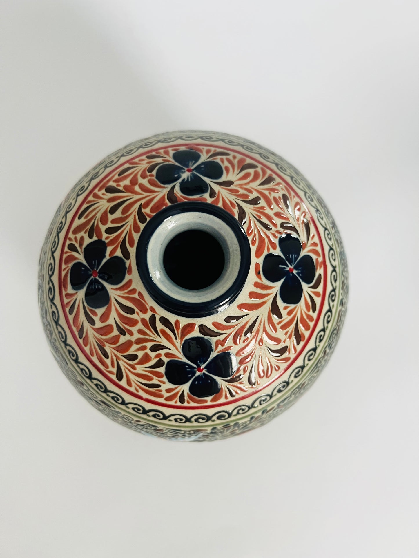 Handmade Guanajuato Ceramic Vase – Hummingbirds & Flowers Pottery
