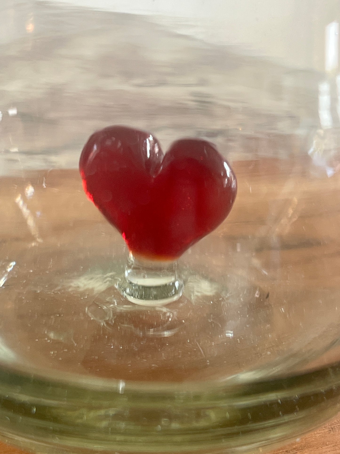 Hand-Blown Wine Glass from Mexico with Red Heart Inside – Artisan Gift Glass