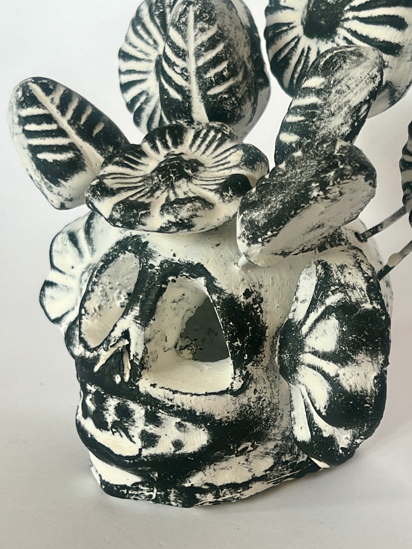Handmade Ceramic Skull with Flowers – Jalisco Folk Art