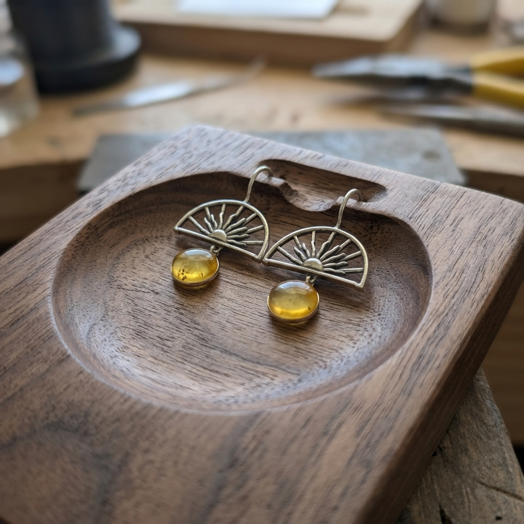 Ray of Sunshine Sterling Silver Earrings – Handmade Mexican Celestial Jewelry by Gabriela Sánchez