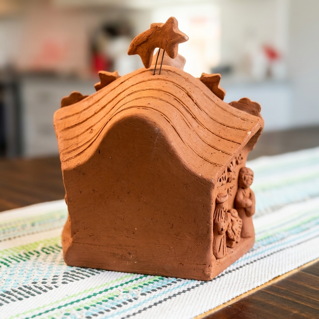 Handmade Mexican Clay Nativity Scene from Tonalá, Mexico