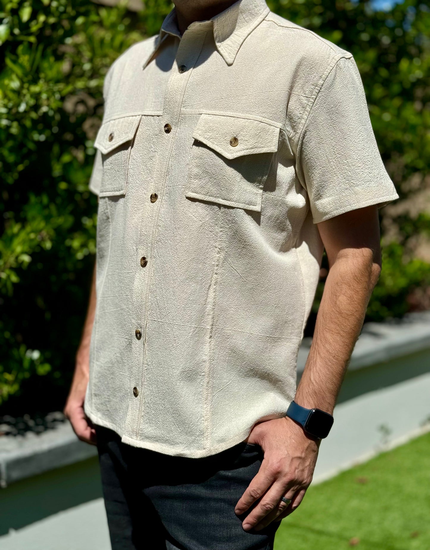 Guayabera "Enrique" - 100% Cotton- Two Front Button Pocket Design