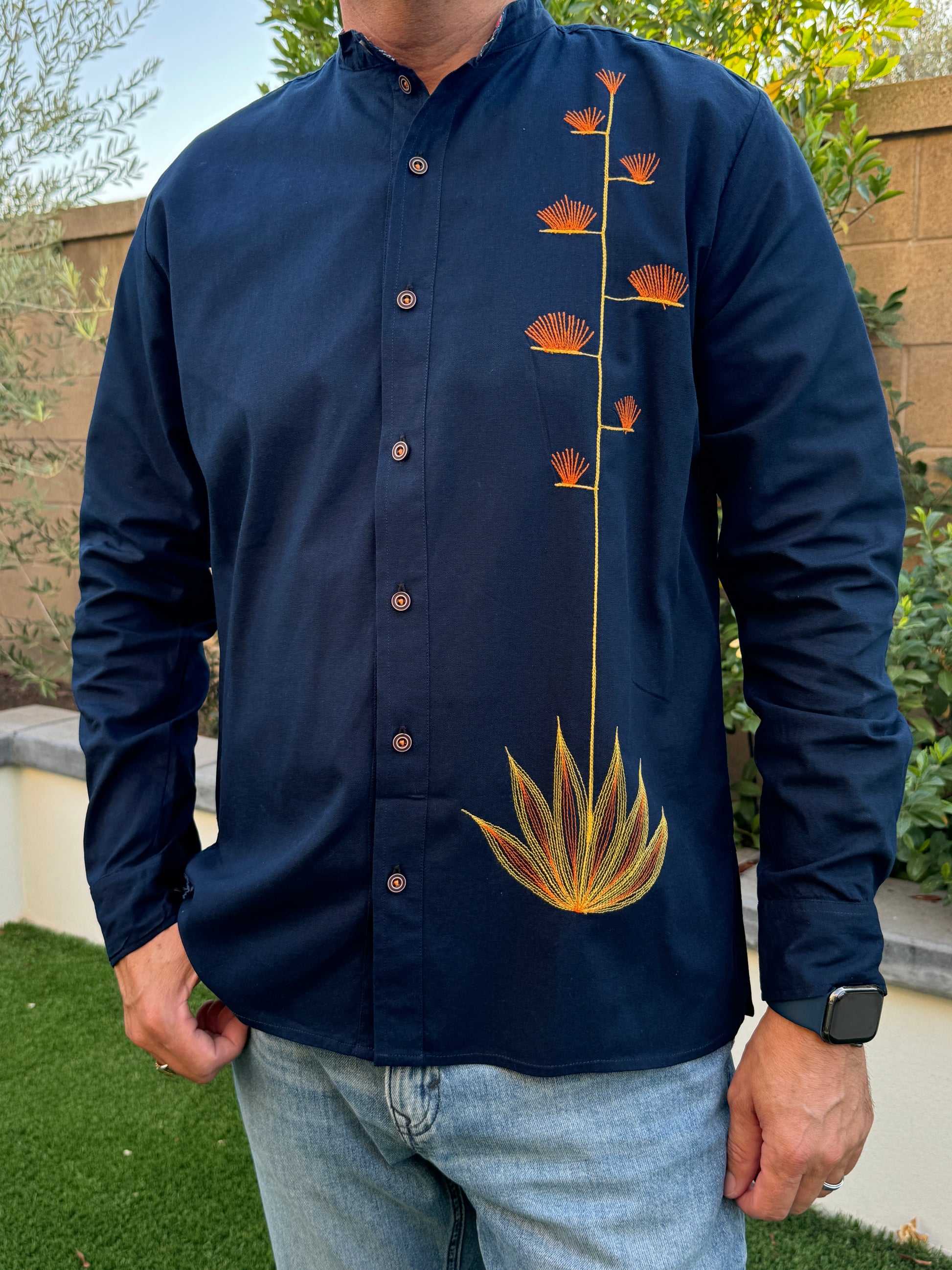 Navy | Agave Long Sleeve Front View