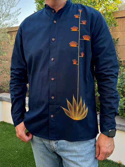 Navy | Agave Long Sleeve Front View