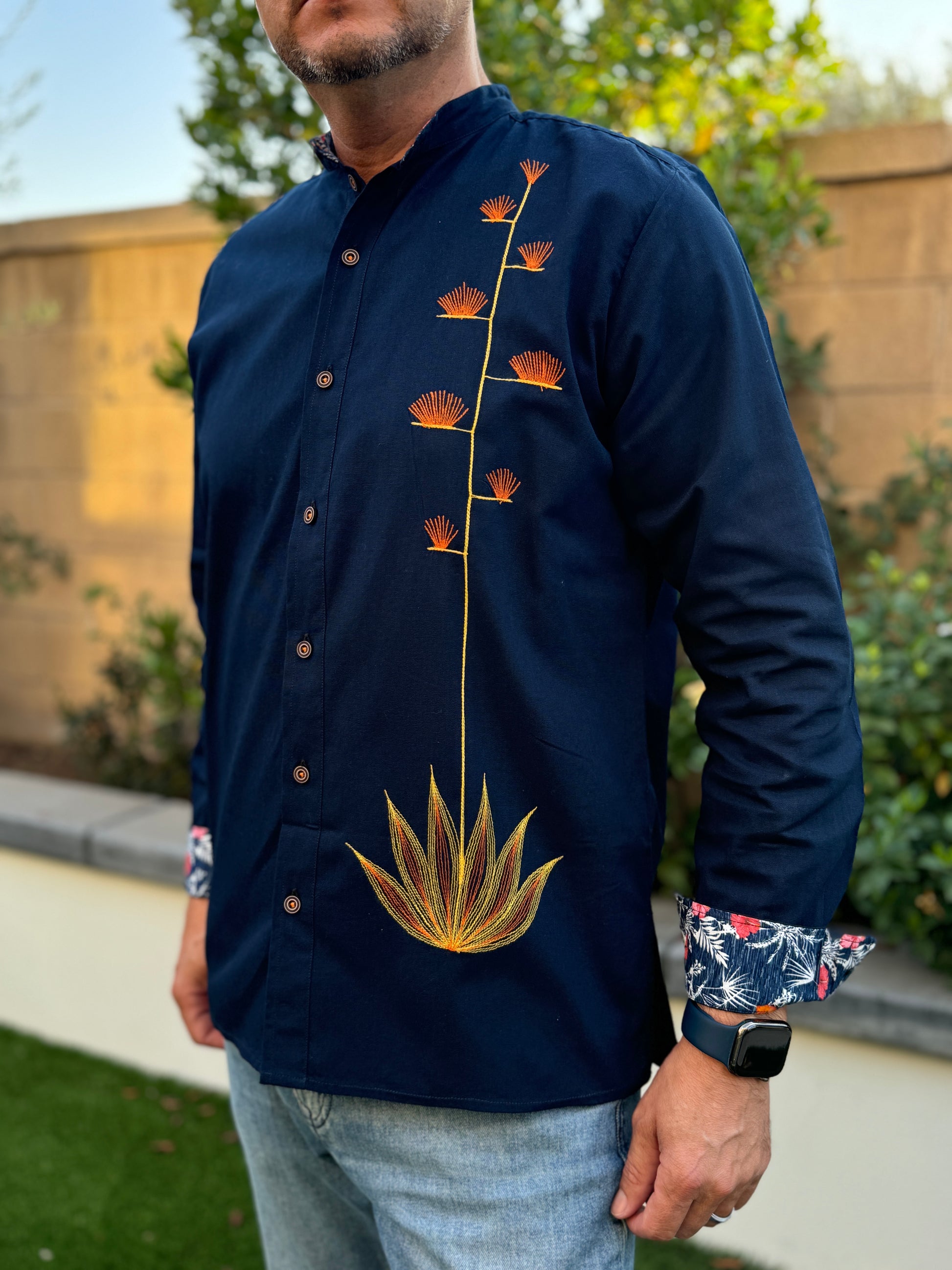 Navy | Agave Long Sleeve front view