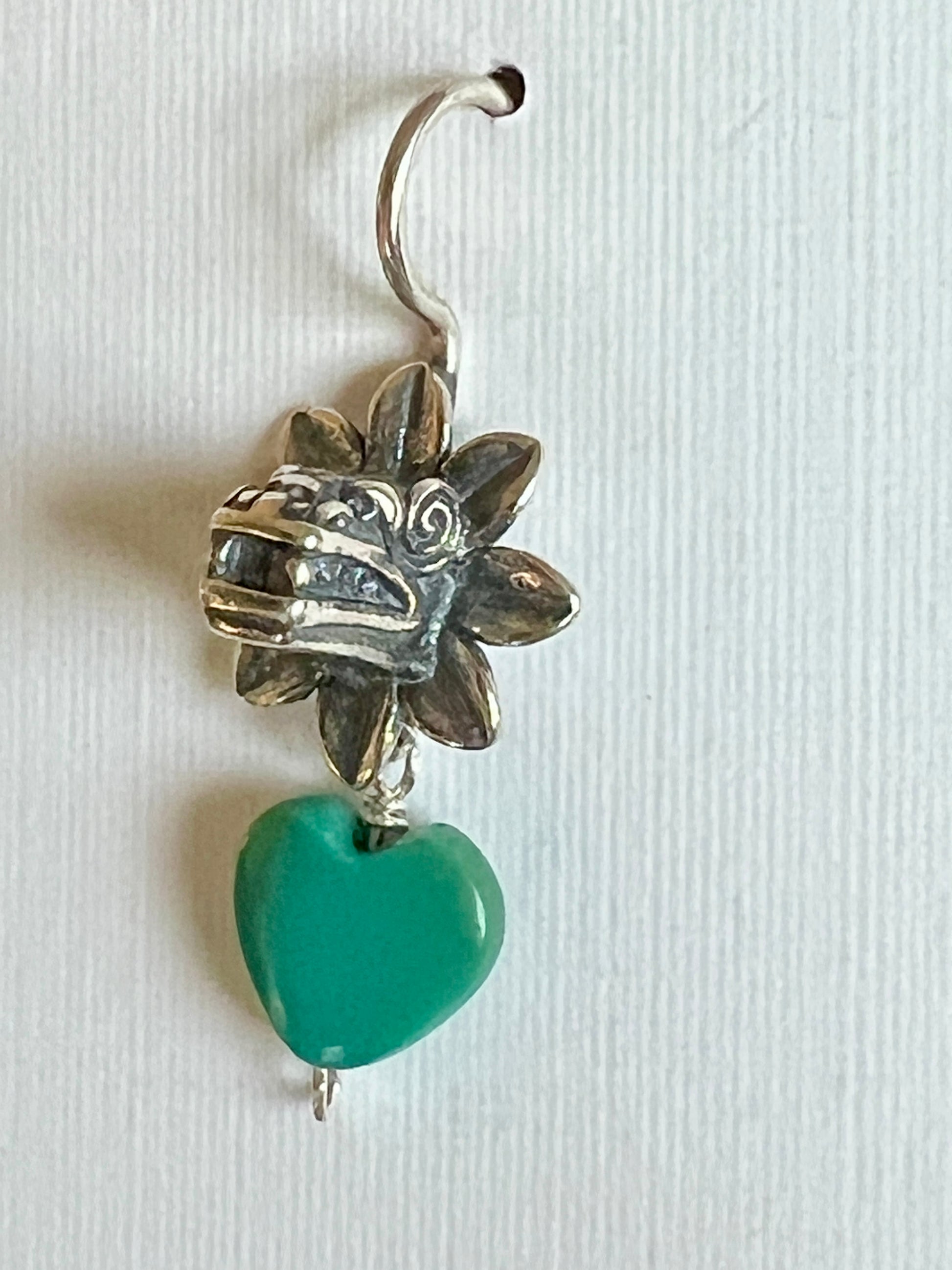 Kukulkán Silver Earrings with Turquoise Heart | Handmade in Guadalajara, Mexico
