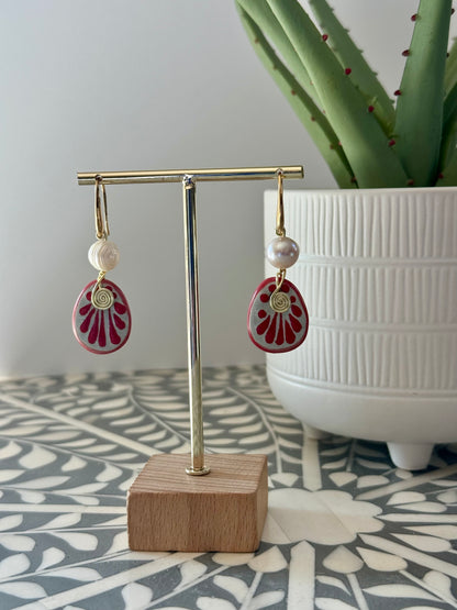 Bonita Earrings - 14K Gold Plated Talavera River Pearl