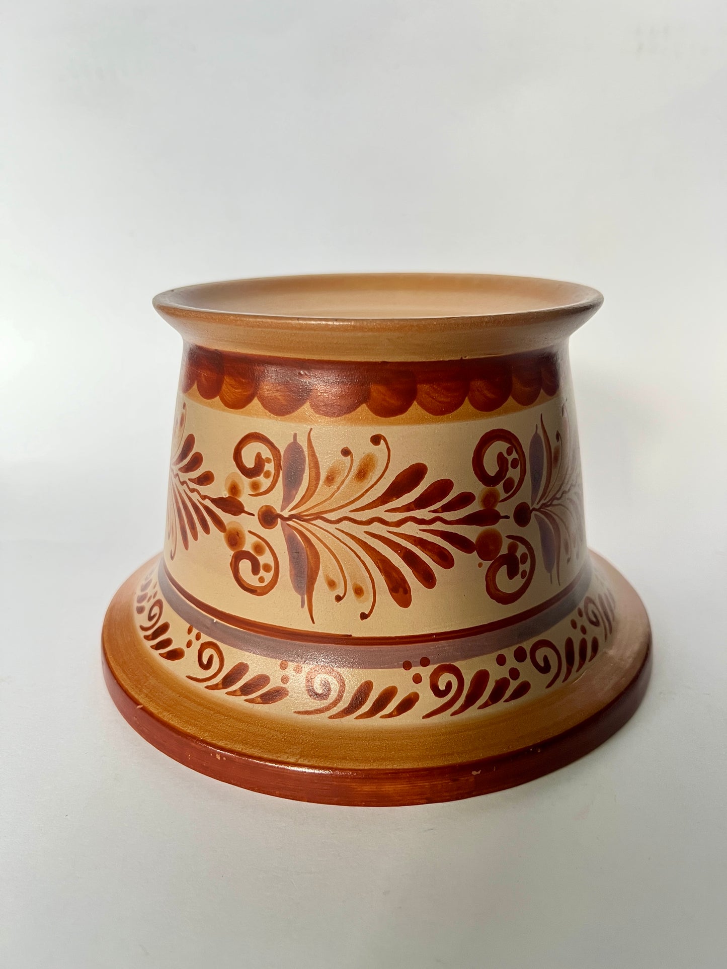 Barro Canelo Candleholder – Handmade Mexican Pottery from Guadalajara