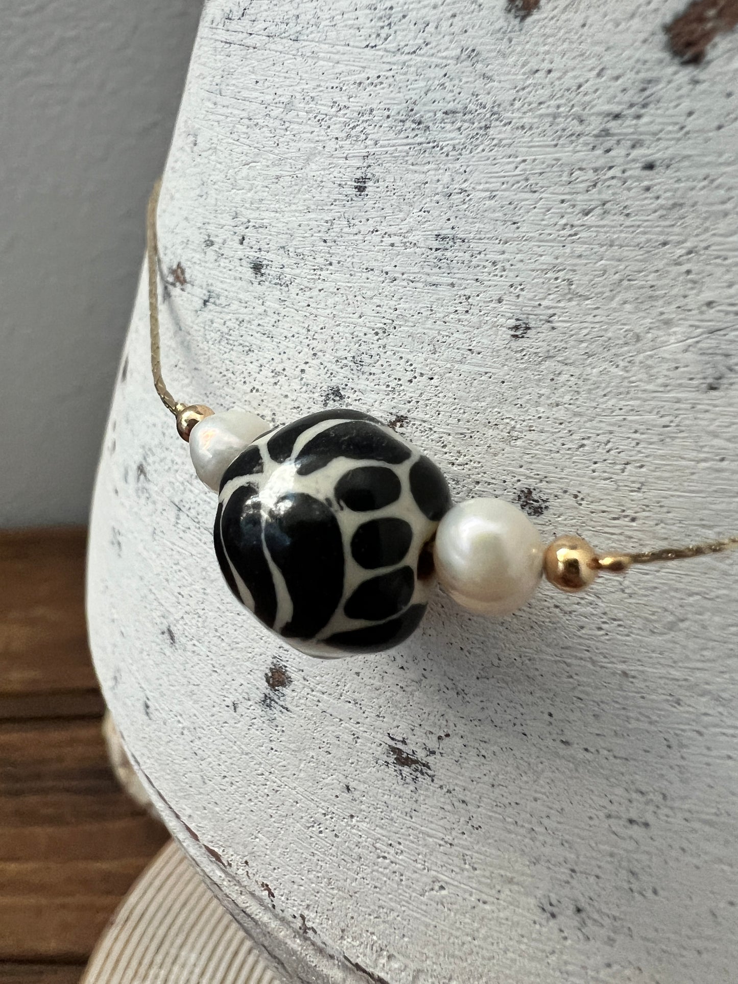 Maria Talavera and Pearl 14k Gold Plated Necklace