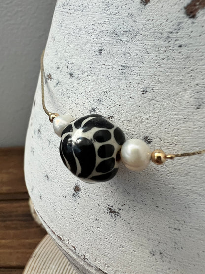 Maria Talavera and Pearl 14k Gold Plated Necklace