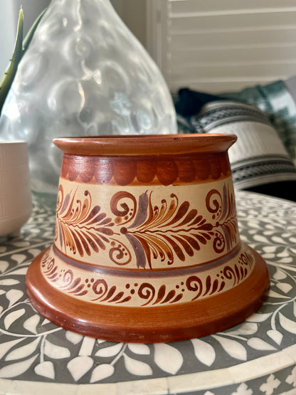 Barro Canelo Candleholder – Handmade Mexican Pottery from Guadalajara