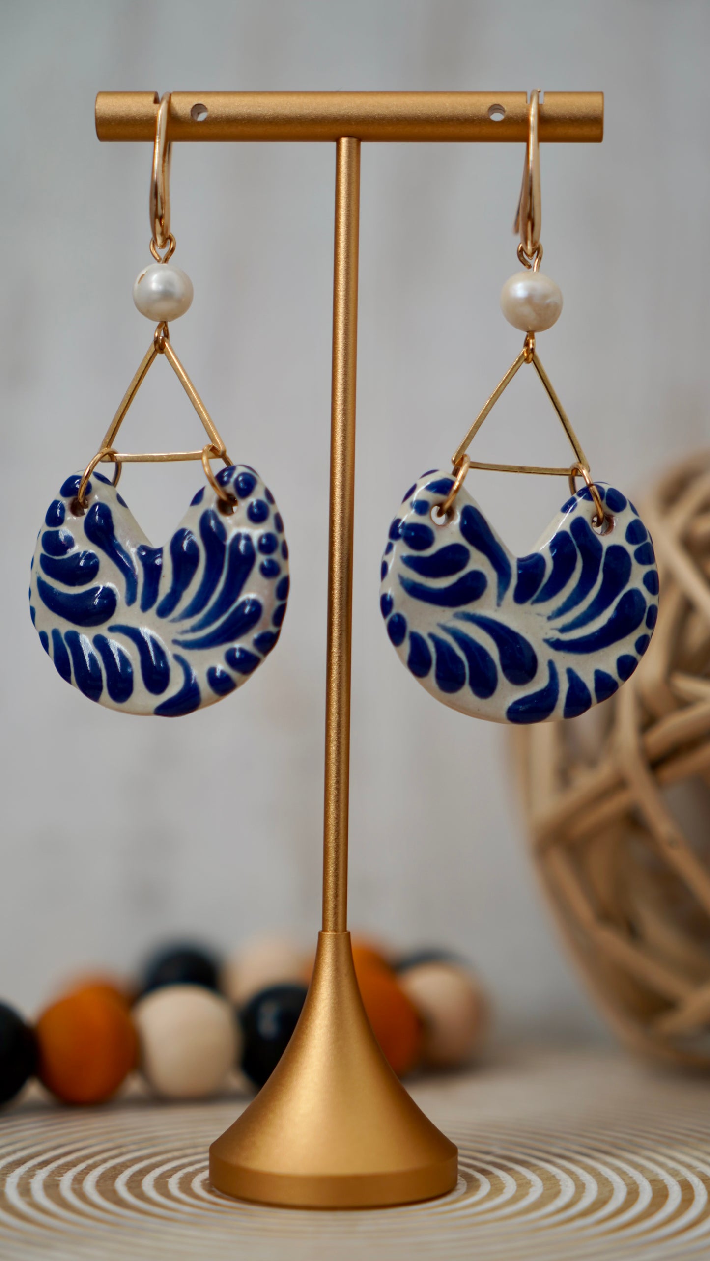 Rocio- Talavera 14K gold plated Earrings