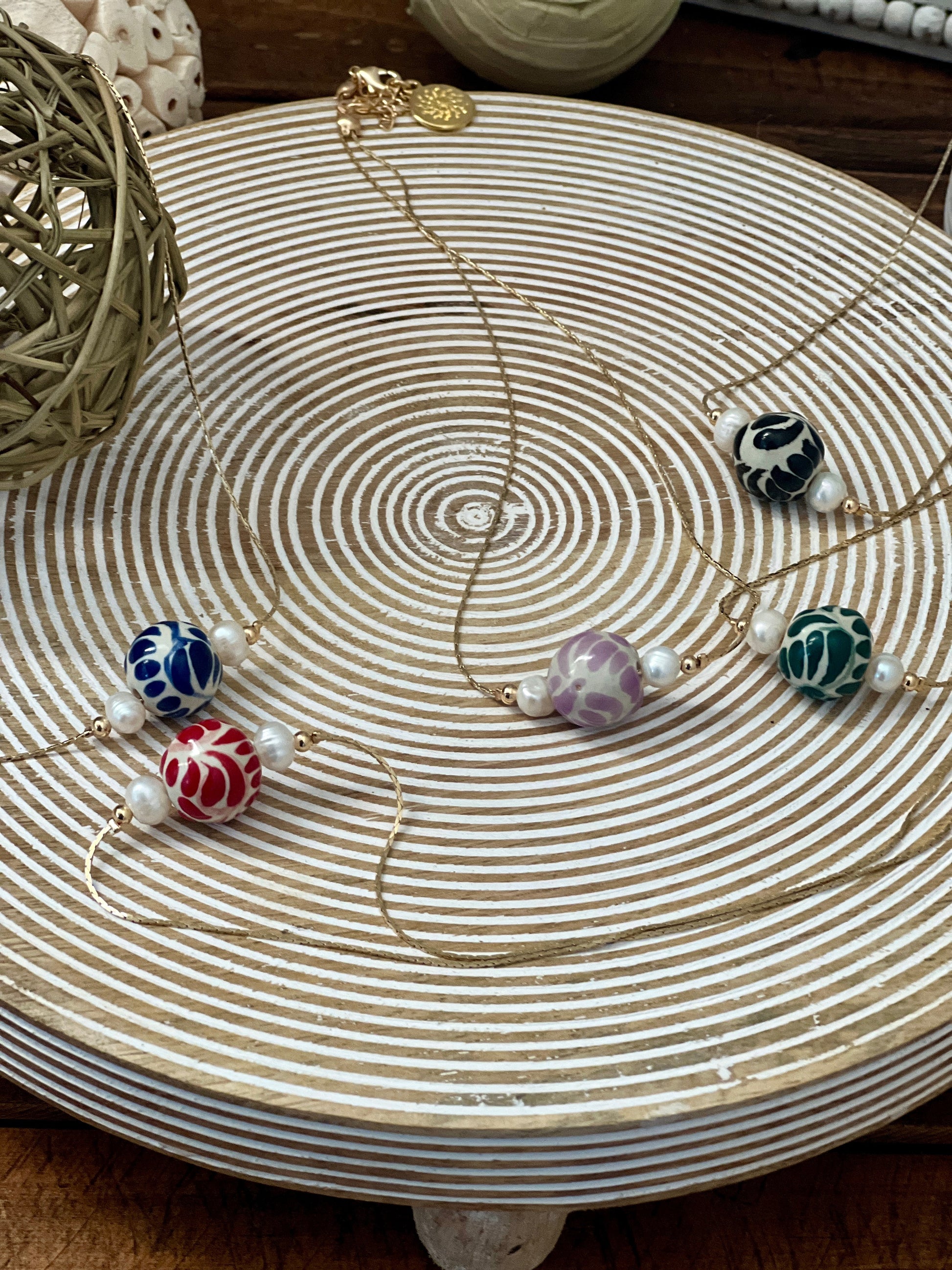 Maria Talavera and Pearl 14k Gold Plated Necklace