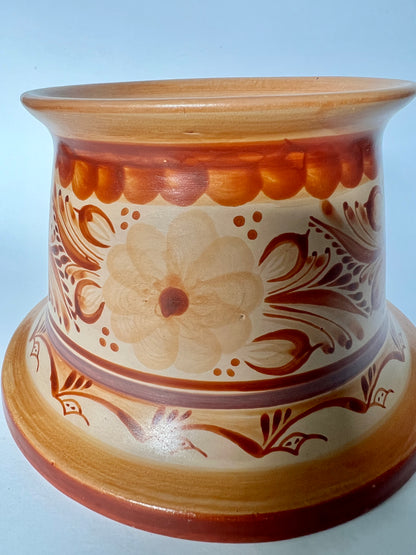 Barro Canelo Candleholder – Handmade Mexican Pottery from Guadalajara
