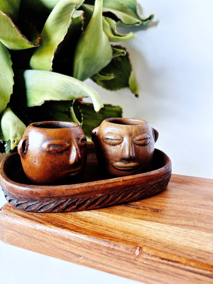 Oaxacan Face Double Mezcal/Tequila Set- Artisan Made