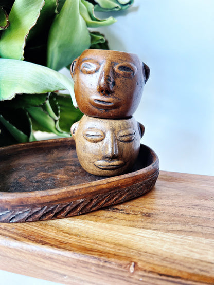 Oaxacan Face Double Mezcal/Tequila Set- Artisan Made