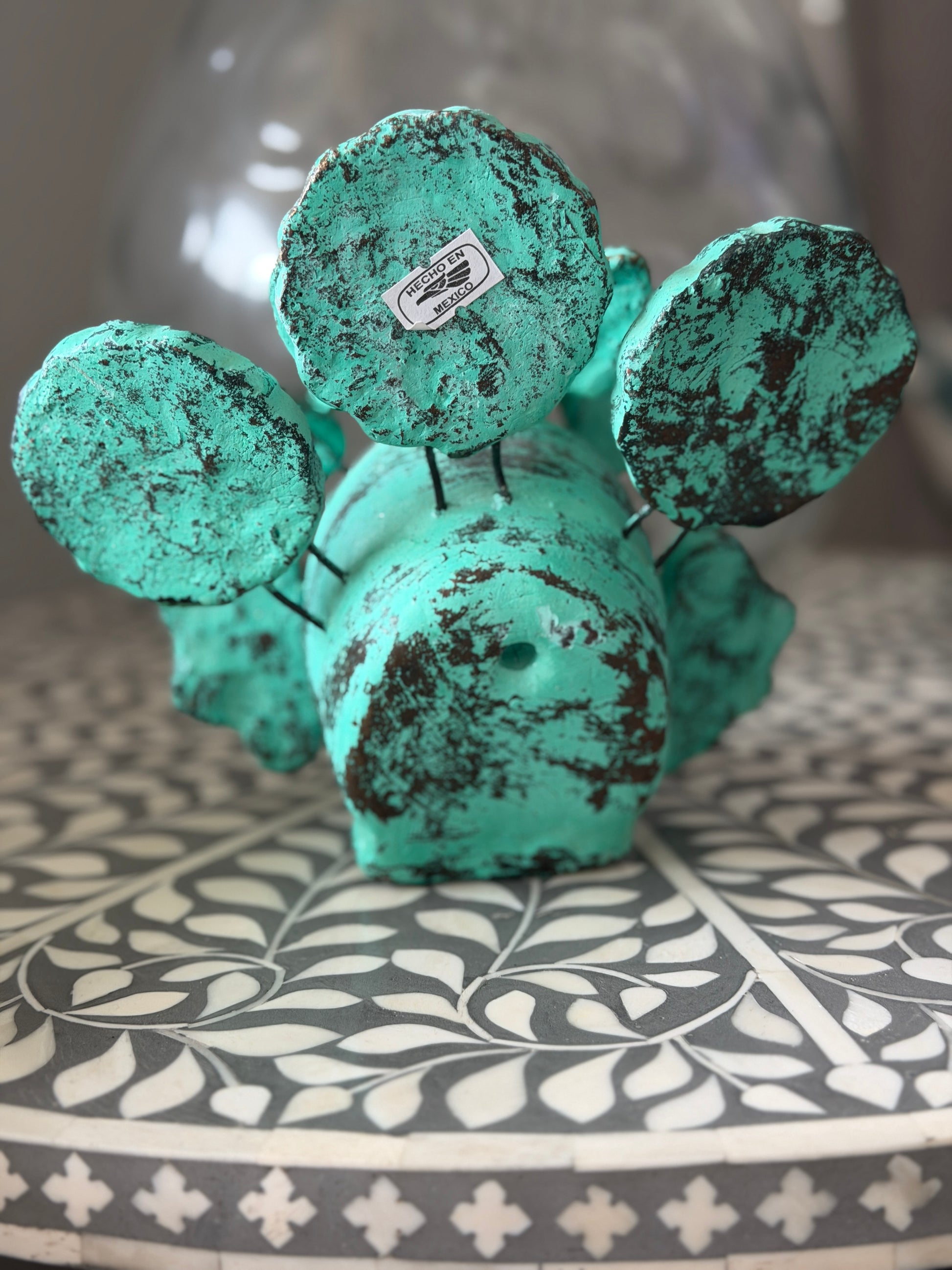Handcrafted Floral Clay Skull – Artisan Calavera from Guadalajara, Mexico