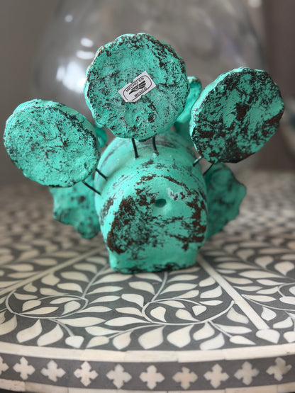 Handcrafted Floral Clay Skull – Artisan Calavera from Guadalajara, Mexico