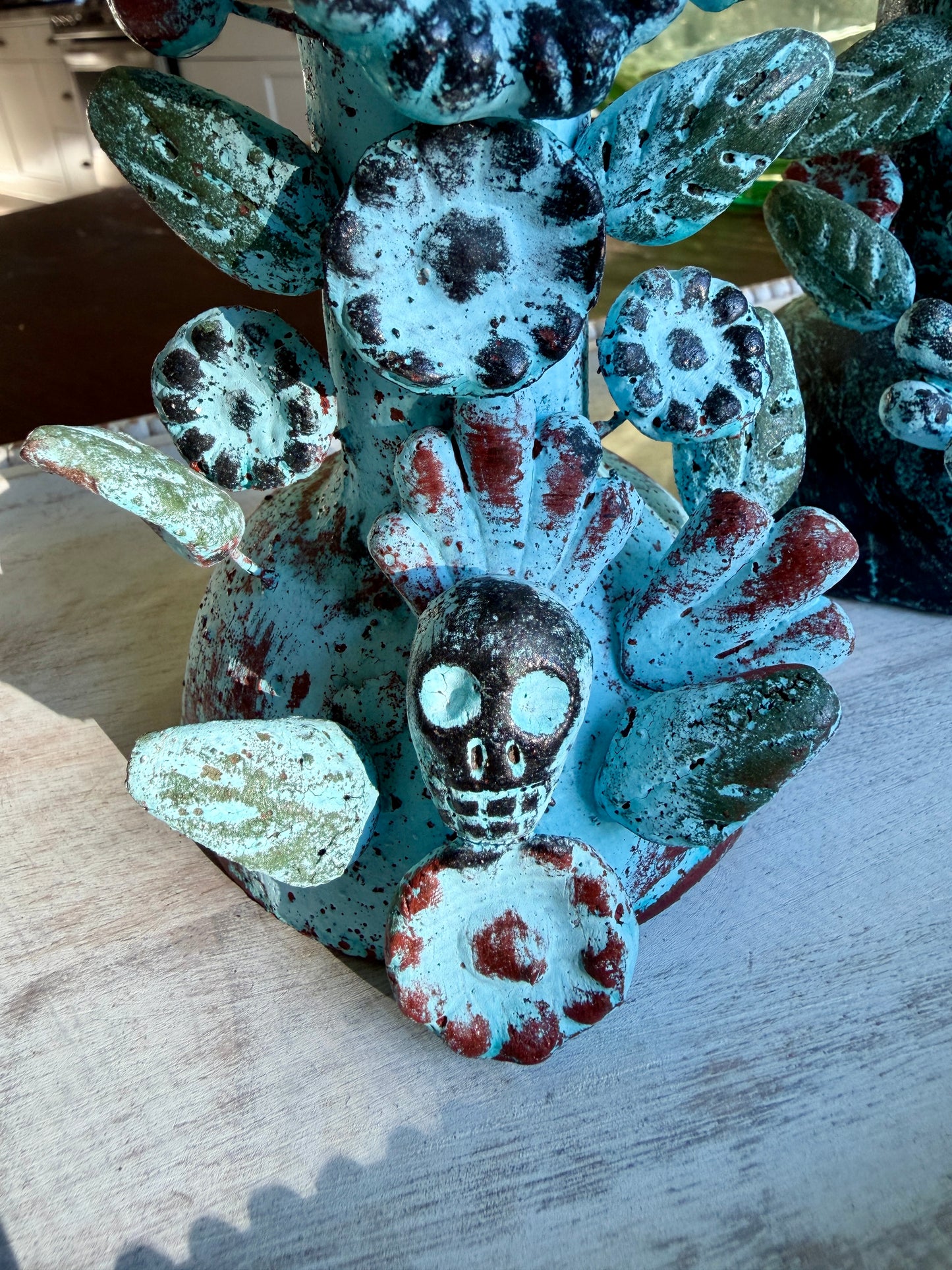 Handmade Day of the Dead Skull Candlesticks – Mexican Floral Calavera Candle Holders Set of 2