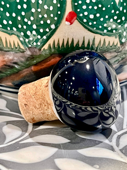 Handmade Talavera Ceramic Decanter Set with Cactus Design