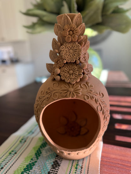 Handmade Oaxaca Clay Chimenea Vase by Patty Gaytan
