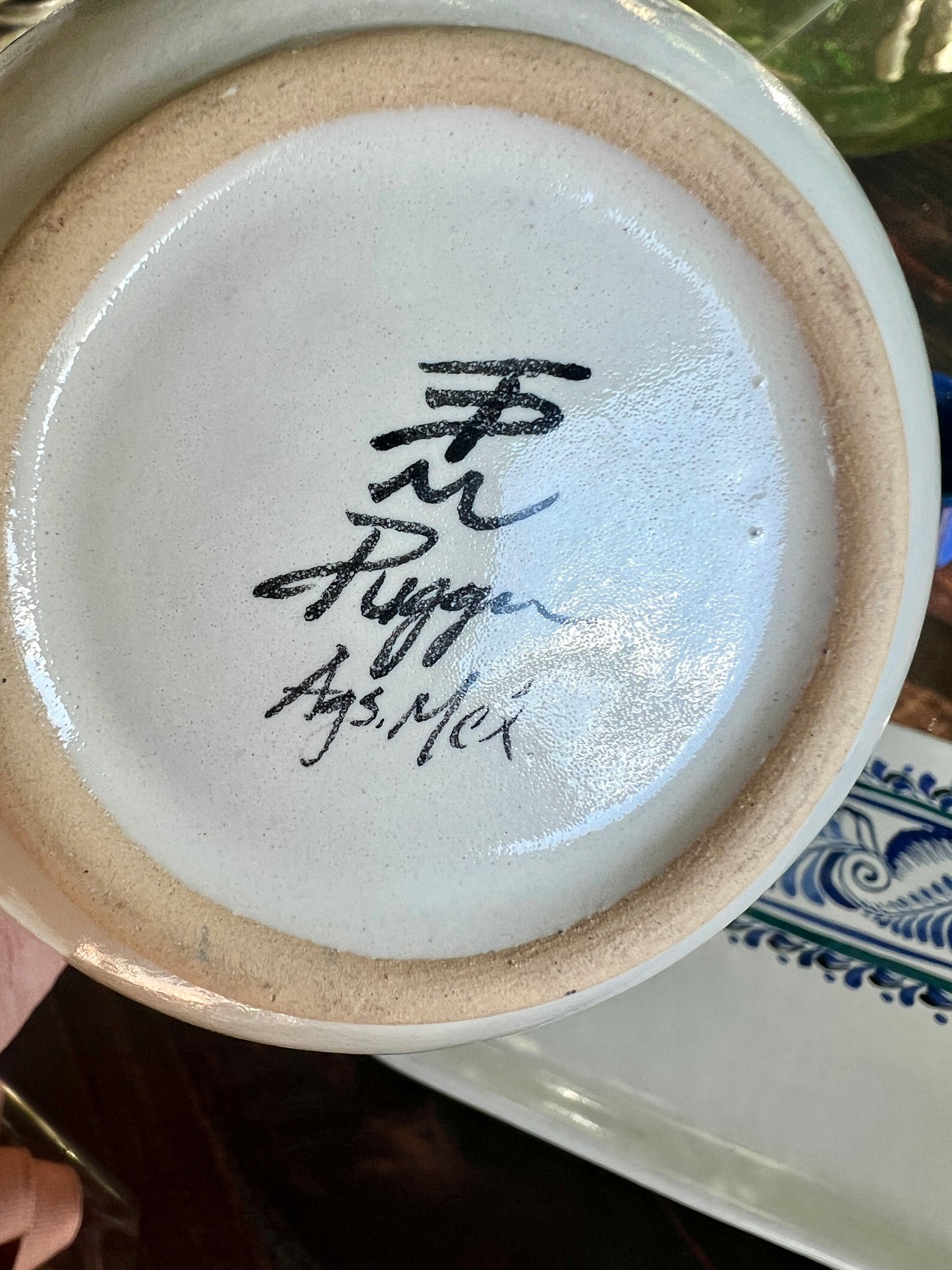 Handmade Mexican Ceramic Tequila & Mezcal Decanter Set with Shot Glasses and Serving Plate