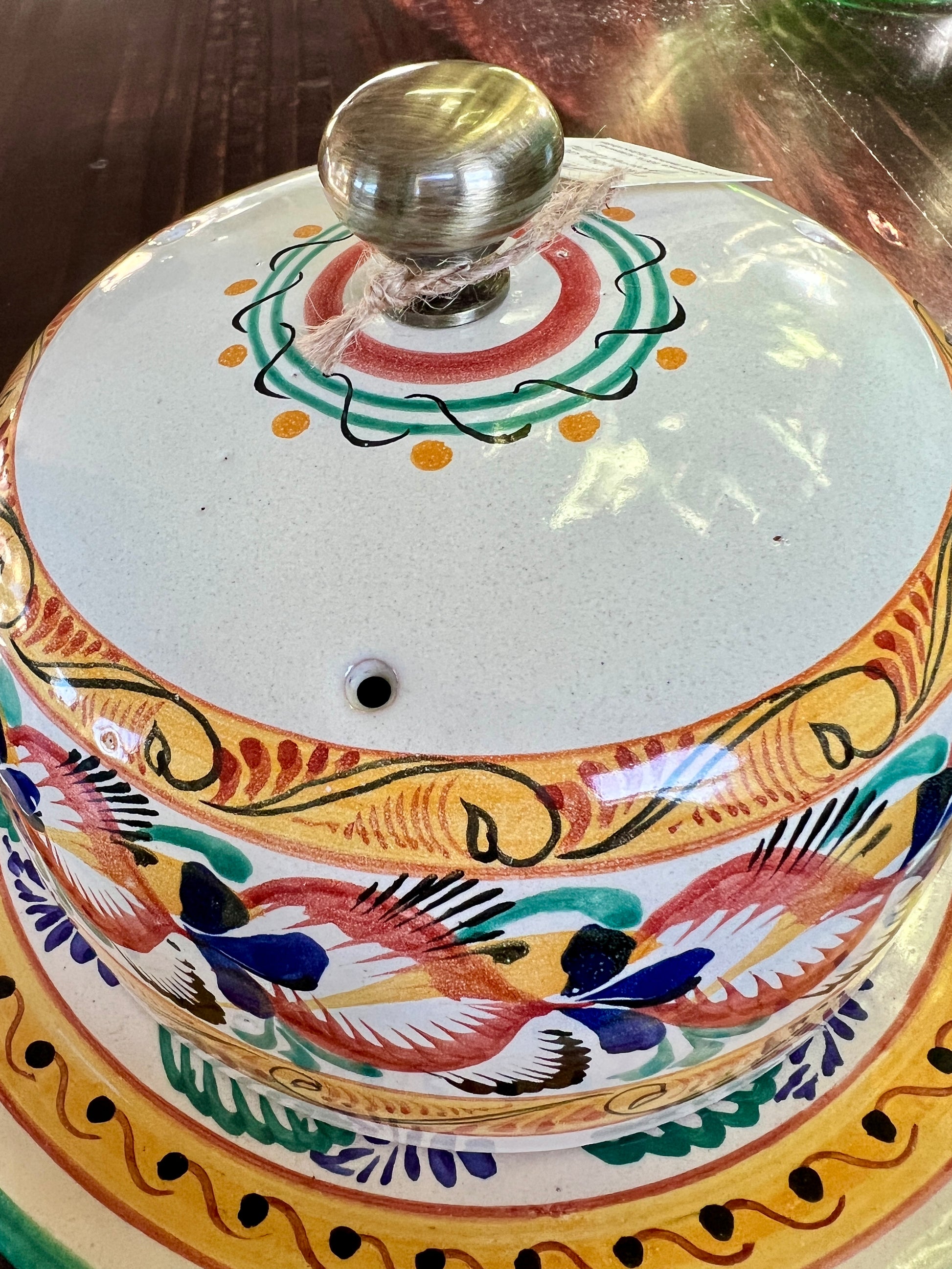 Handmade Ceramic Cheese Dome with Plate — High-Temp Artisan Craft from Aguascalientes, Mexico