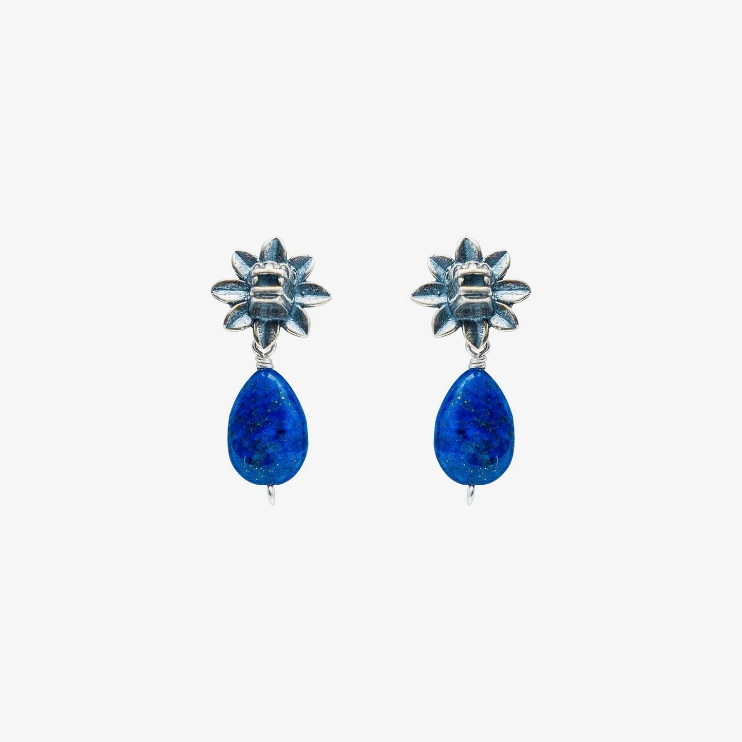 Kukulkán Lapis Lazuli Drop Earrings – Sterling Silver .925 | Handmade Mexican Jewelry