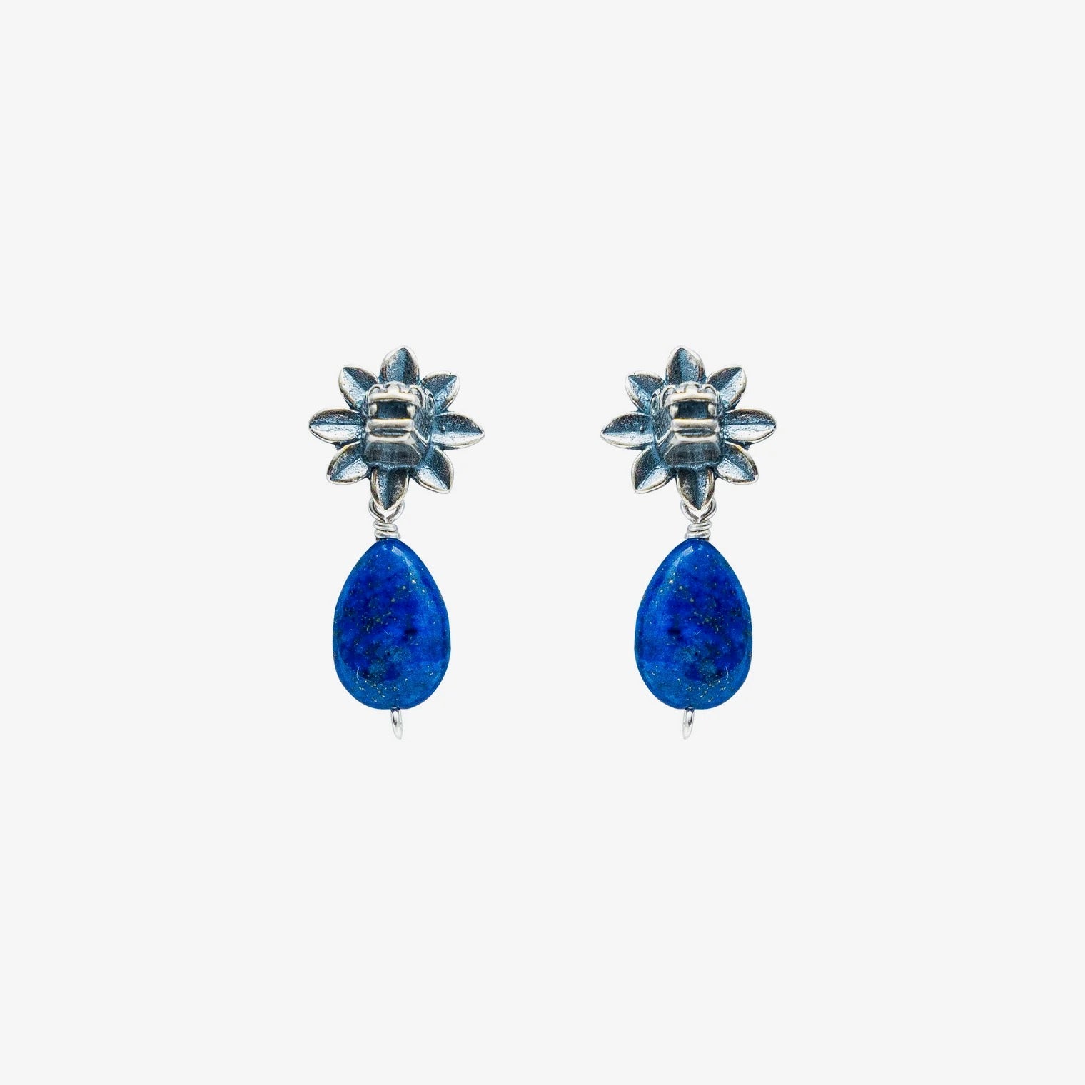 Kukulkán Lapis Lazuli Drop Earrings – Sterling Silver .925 | Handmade Mexican Jewelry