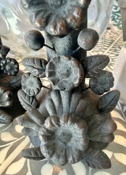 Handmade Day of the Dead Skull Candlesticks – Mexican Floral Calavera Candle Holders Set of 2