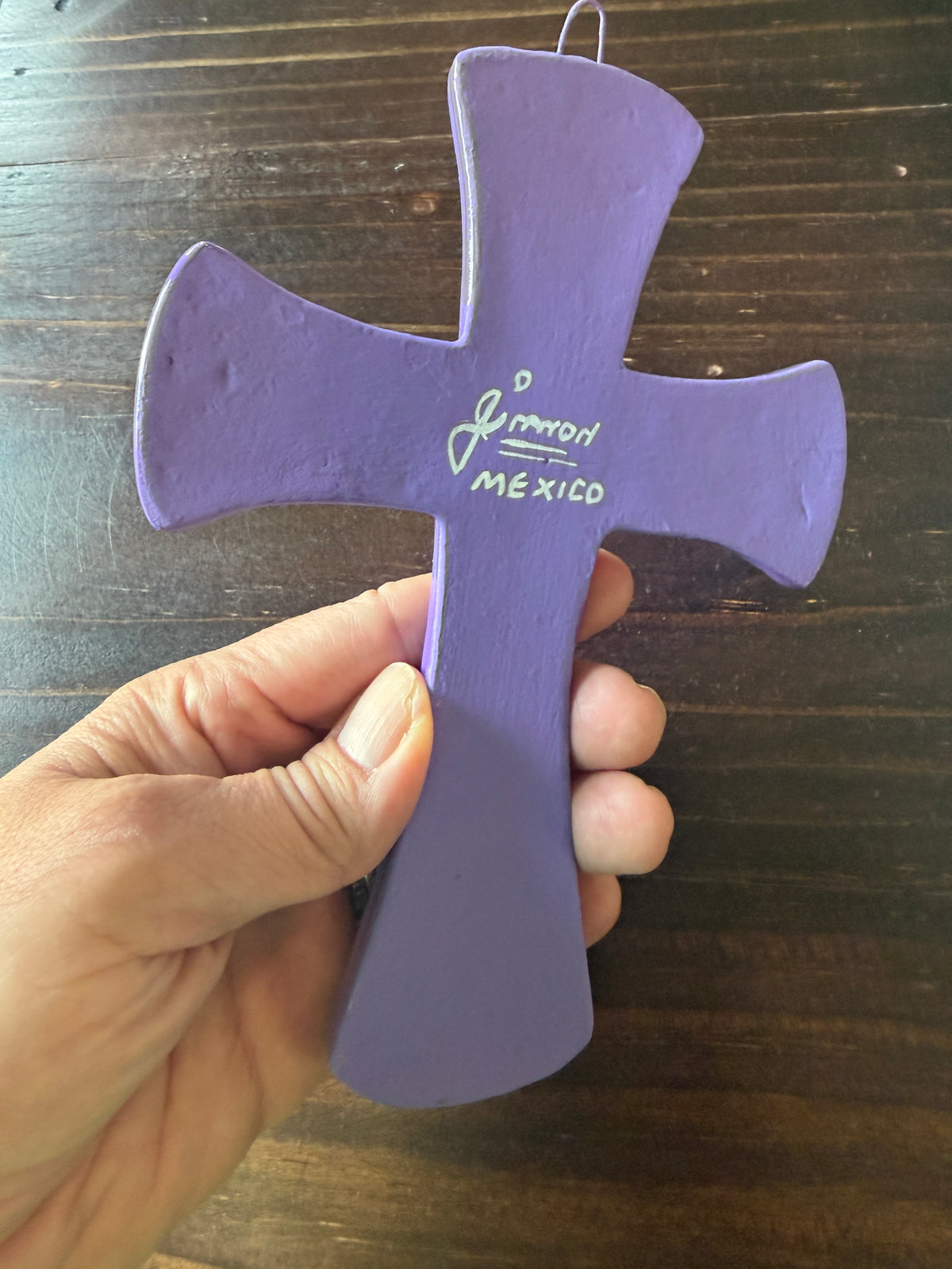 Mexican Handpainted Ceramic Cross
