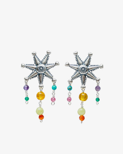 Mexican Piñata .925 Sterling Silver Gemstone Earrings – Mucha Fiesta Colorida