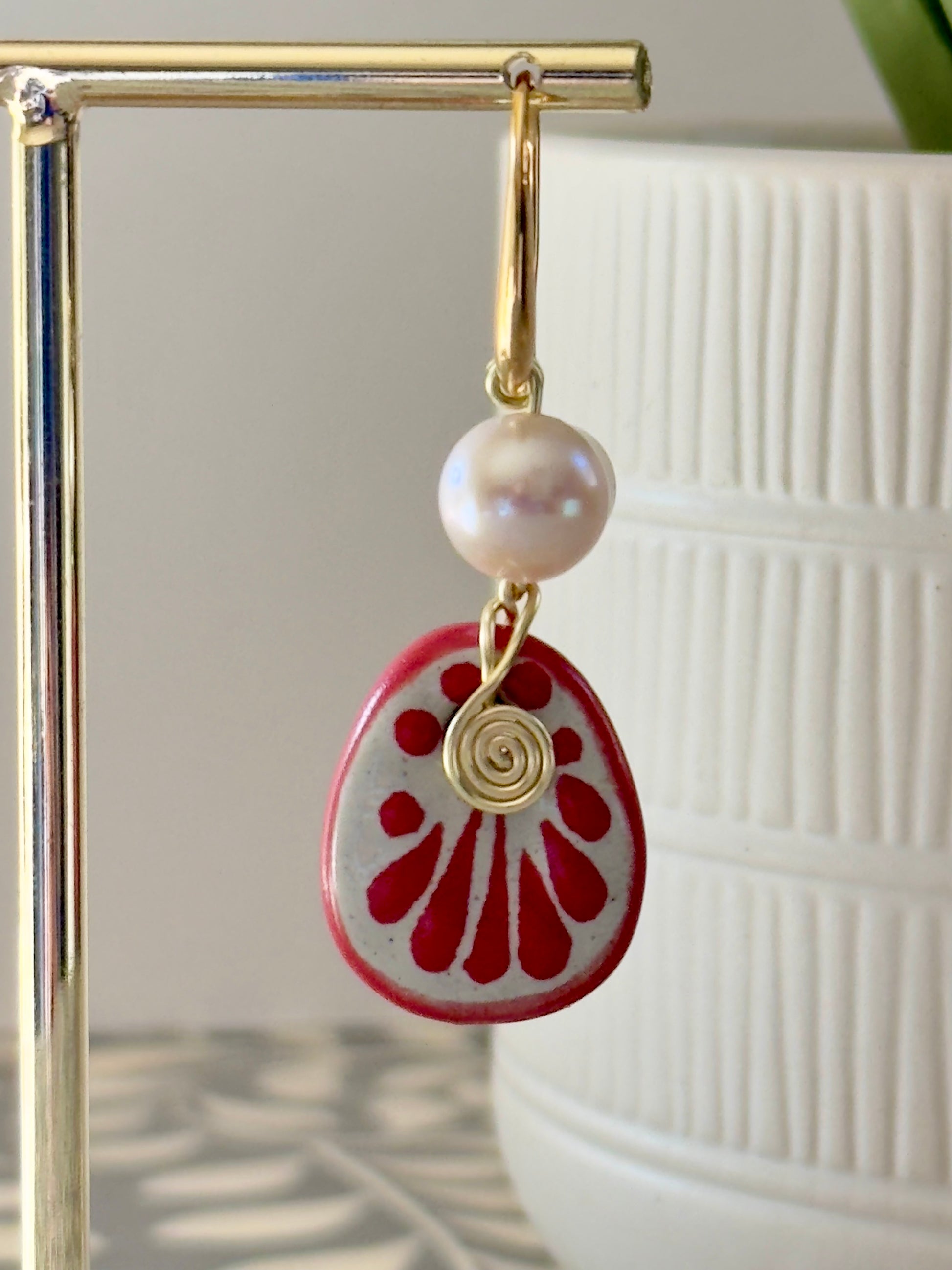 Bonita Earrings - 14K Gold Plated Talavera River Pearl