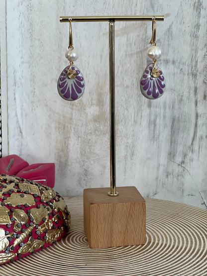 Bonita Earrings 14K Gold Plated Talavera River Pearl