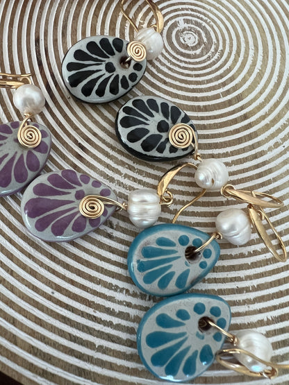 Bonita Earrings 14K Gold Plated Talavera River Pearl