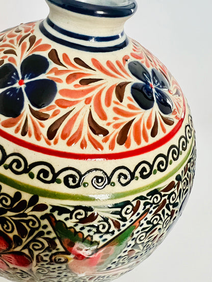 Handmade Guanajuato Ceramic Vase – Hummingbirds & Flowers Pottery