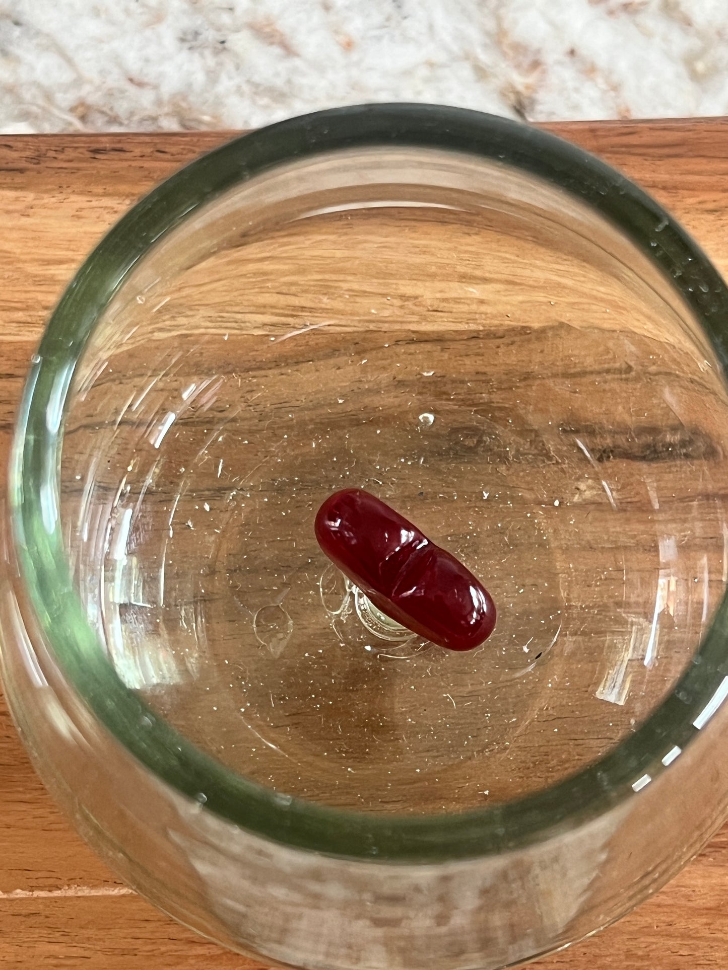 Hand-Blown Wine Glass from Mexico with Red Heart Inside – Artisan Gift Glass