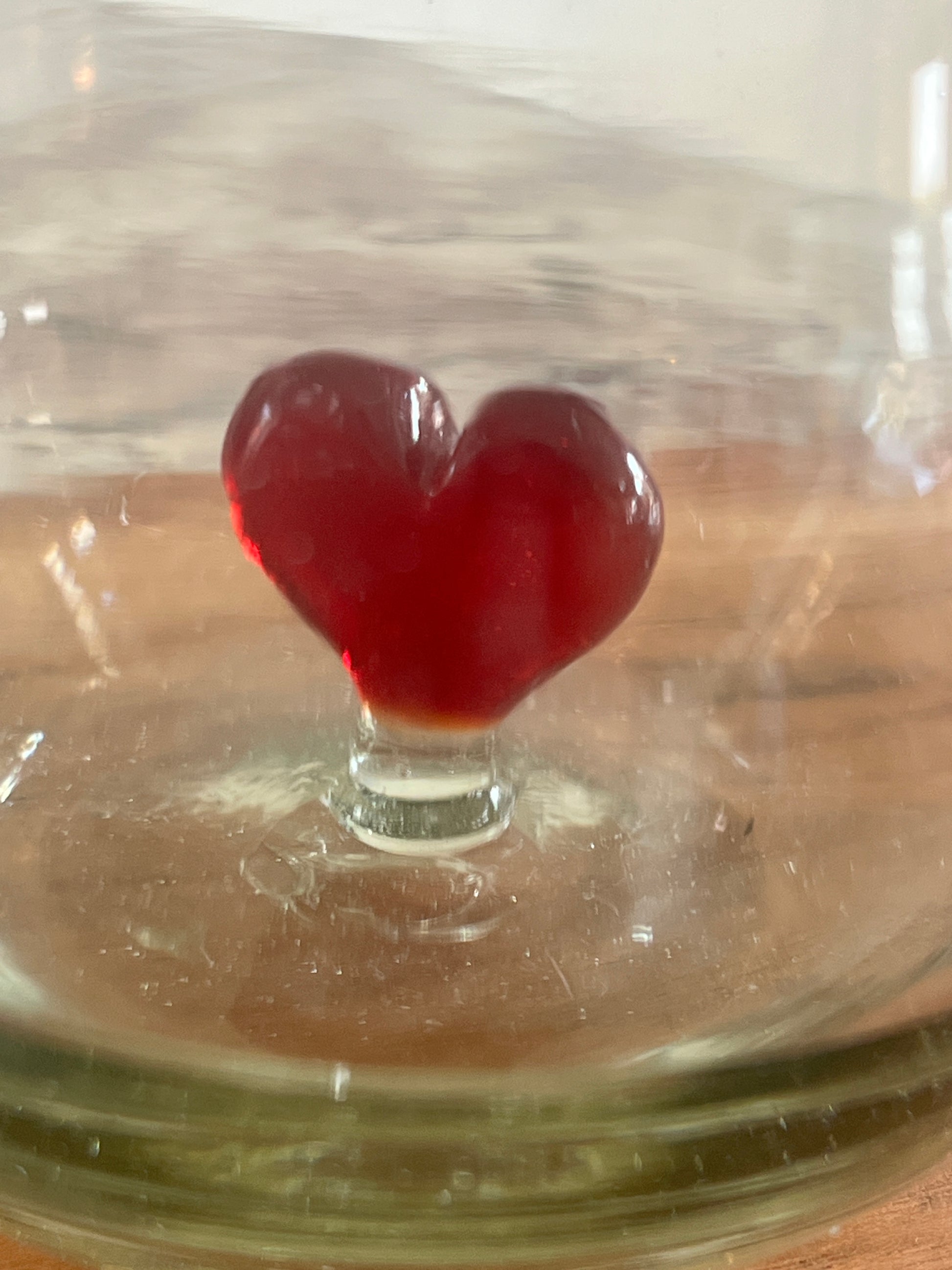 Hand-Blown Wine Glass from Mexico with Red Heart Inside – Artisan Gift Glass