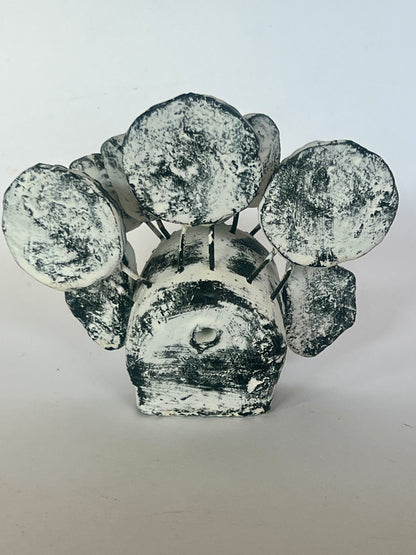 Handmade Ceramic Skull with Flowers – Jalisco Folk Art