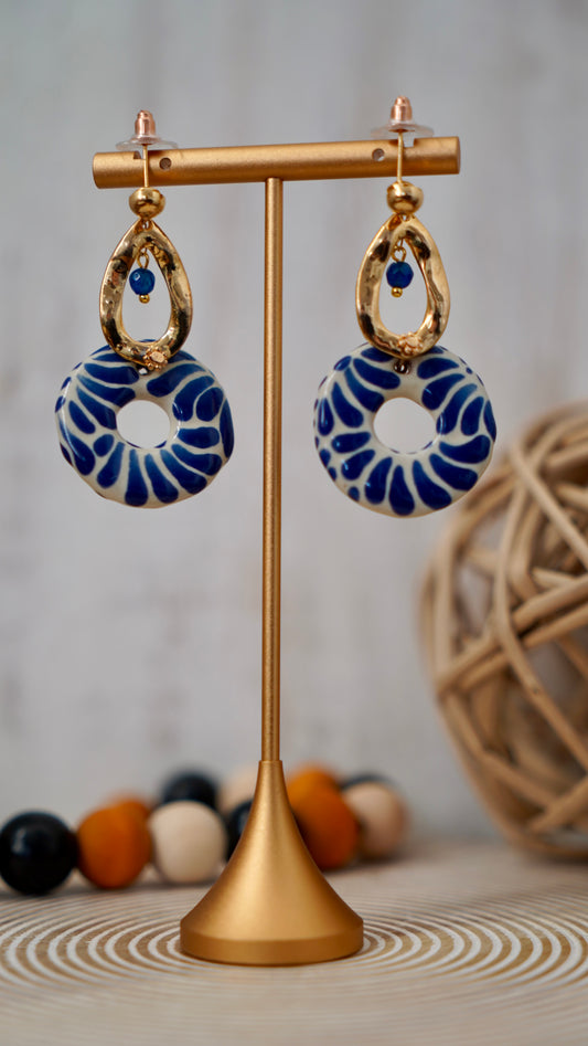 Kamila- Talavera and 14k Gold Plated Earrings